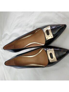 Coach Black Pointed Toe Heels Tortoise Accent Size 6B